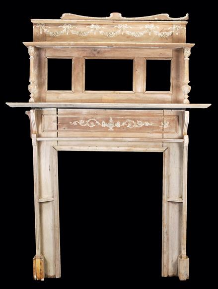 Appraisal: A Victorian beech and plaster composition chimneypiece with overmantel second