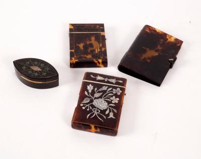 Appraisal: A th Century pressed tortoiseshell visiting card case decorated a