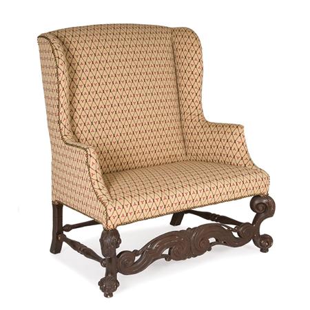 Appraisal: Jacobean Style Painted and Upholstered Wing Chair Estimate -