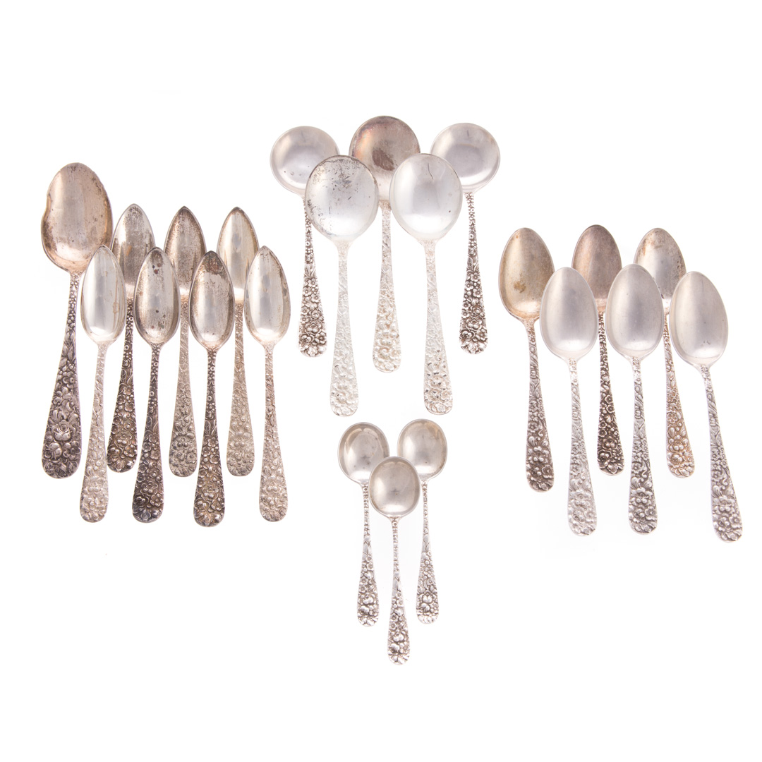 Appraisal: Misc Stieff Rose sterling silver spoons pieces comprising fruit spoons