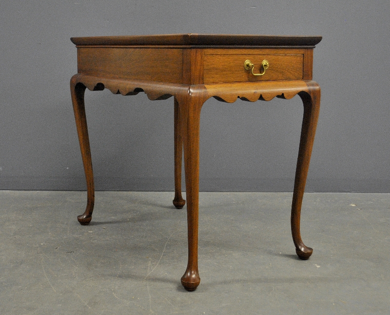 Appraisal: - Queen Anne mahogany tray top tea table with drawer