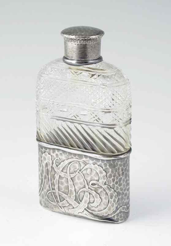 Appraisal: TIFFANY CO HAND HAMMERED STERLING FLASK Hand hammered base with