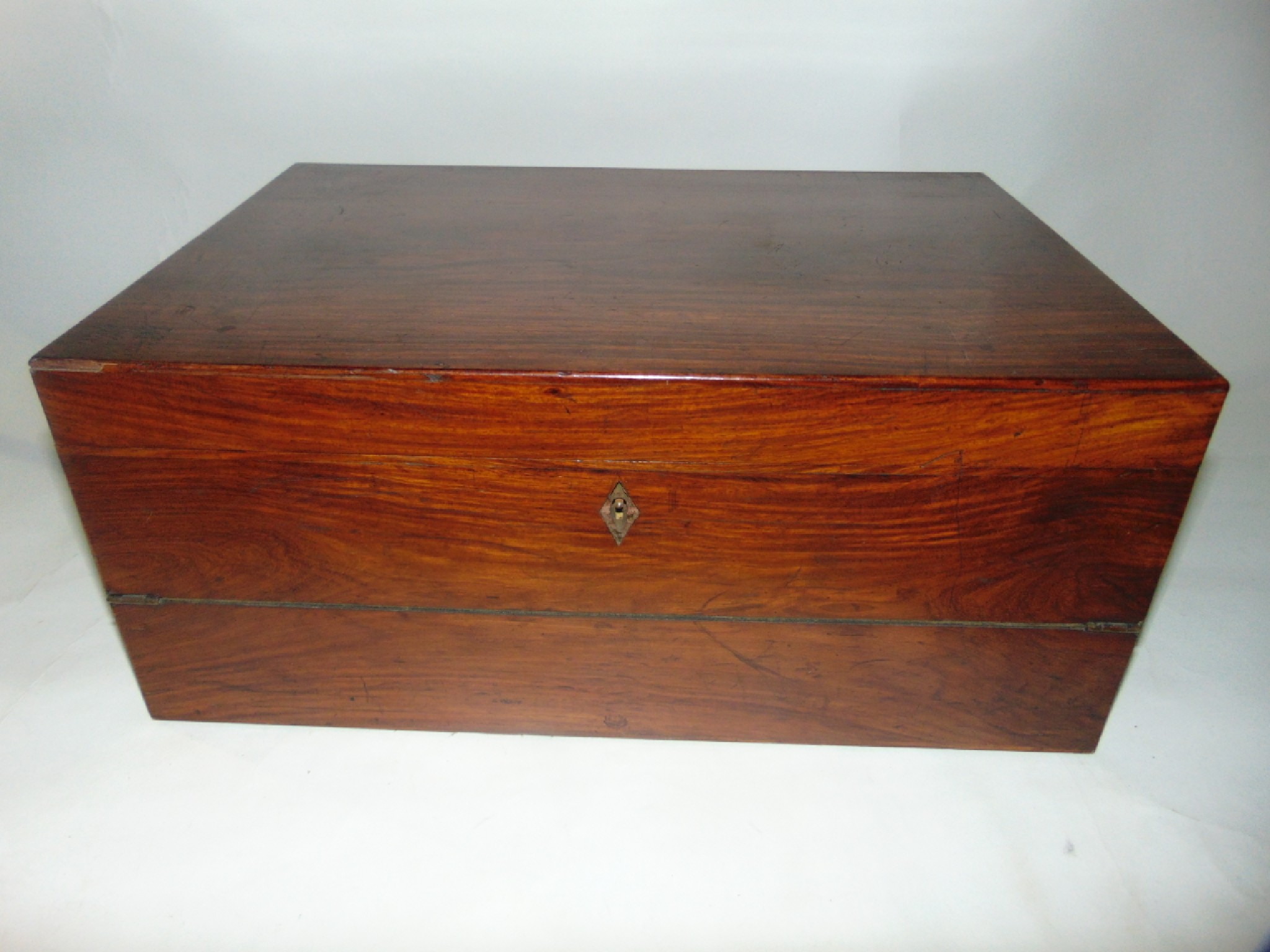 Appraisal: A good quality large mahogany veneered writing slope the hinged