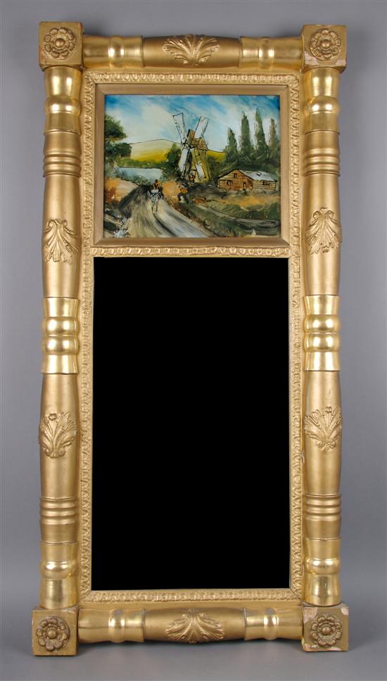 Appraisal: An American Classical Giltwood Mirror Height x width inches