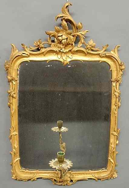 Appraisal: Chippendale carved gilt and gesso framed mirror with lower centered