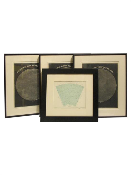 Appraisal: Sale Lot Three Framed Lunar Prints each depicting various telescopic