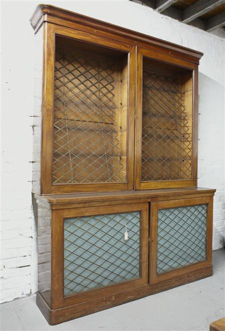 Appraisal: MAHOGANY LIBRARY BOOKCASE TH CENTURY in two parts the rectangular