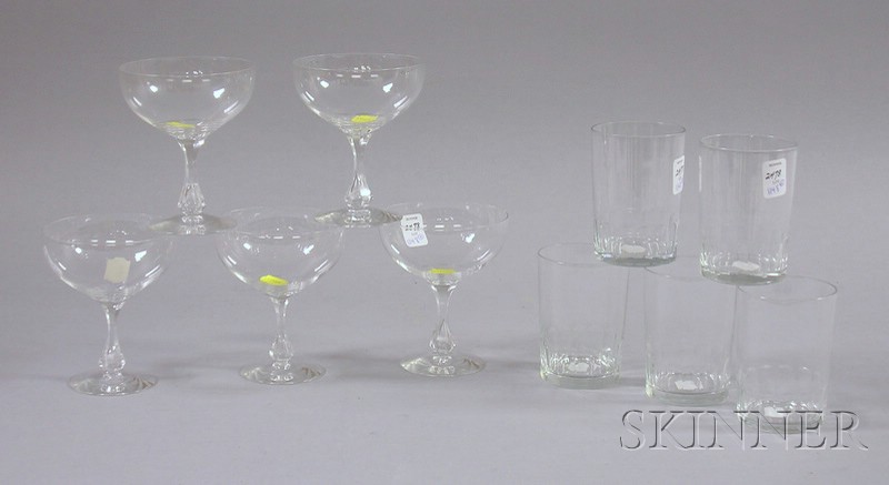 Appraisal: Thirty Gold Banded Colorless Glass Table Items and Ten Pieces