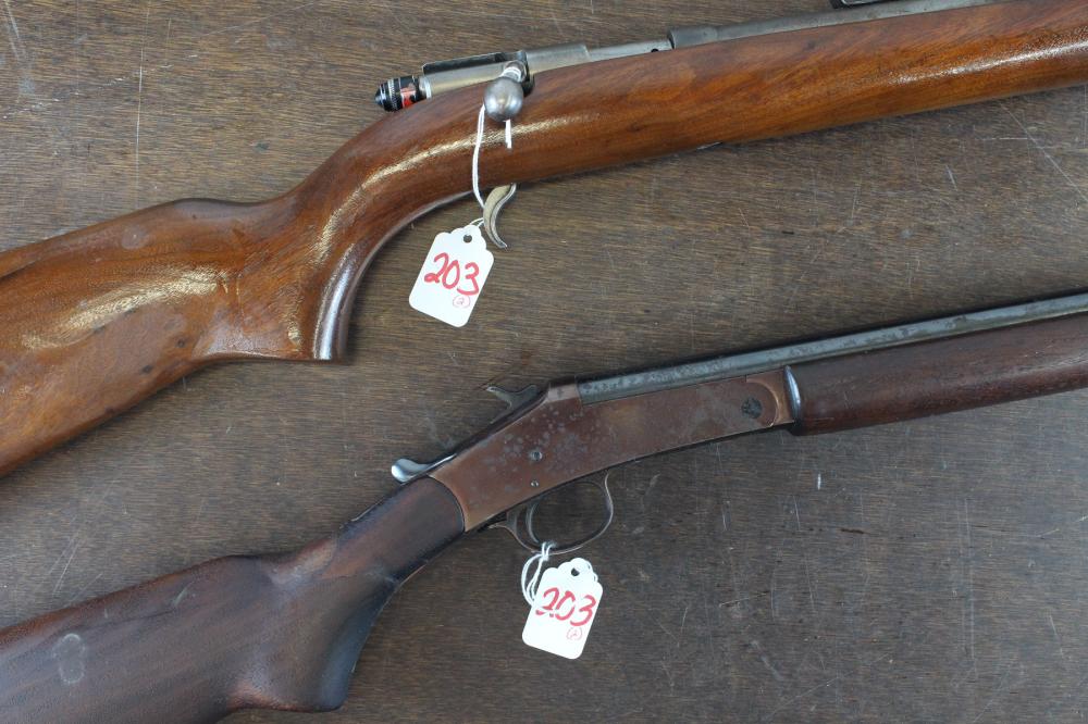 Appraisal: TWO SINGLE SHOT LONG GUNS the first a Columbia single