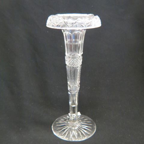 Appraisal: Cut Glass Trumpet Vase fold-over rim brilliant period