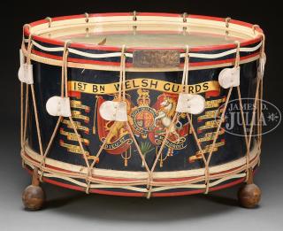 Appraisal: CEREMONIAL PRESENTATION PARADE DRUM th century England Decorated drum with