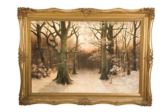 Appraisal: WINTERSCAPE BY FREDERIK ADOLPH TEPE EUROPEAN - Oil on canvas