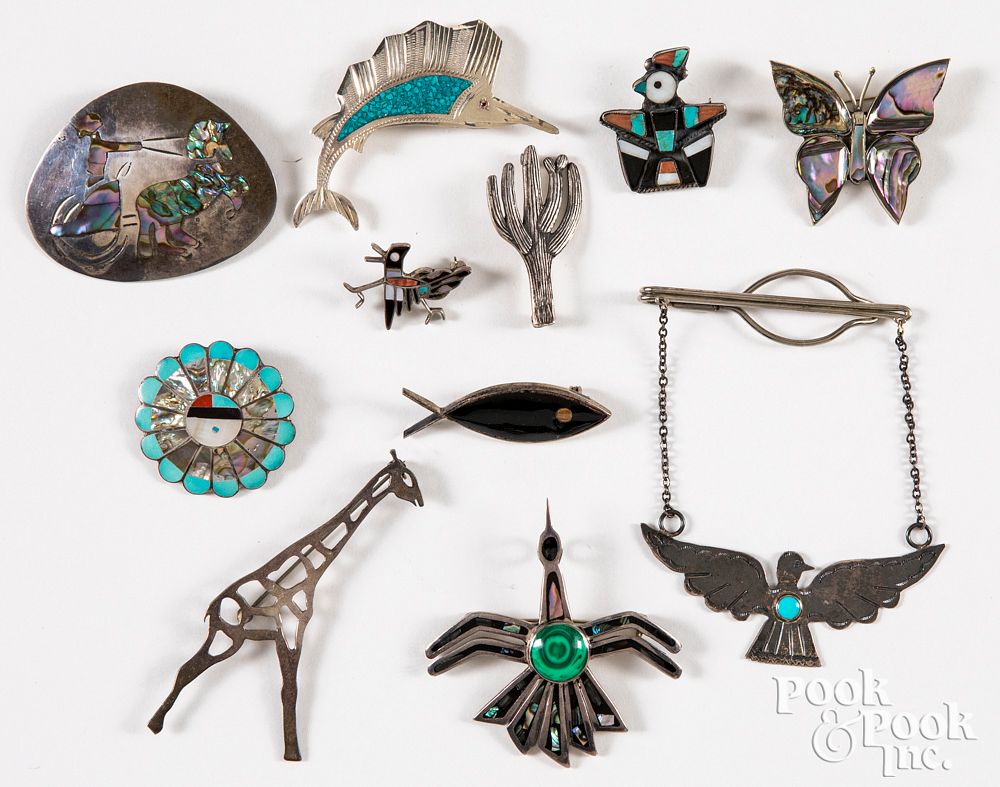 Appraisal: Native American Indian and Mexican pins brooches Group of Native