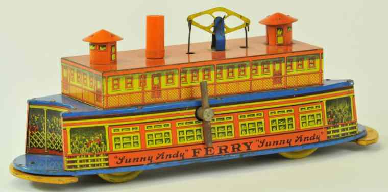 Appraisal: WOLVERINE REVERSING SUNNY AND FERRY BOAT America c 's lithographed