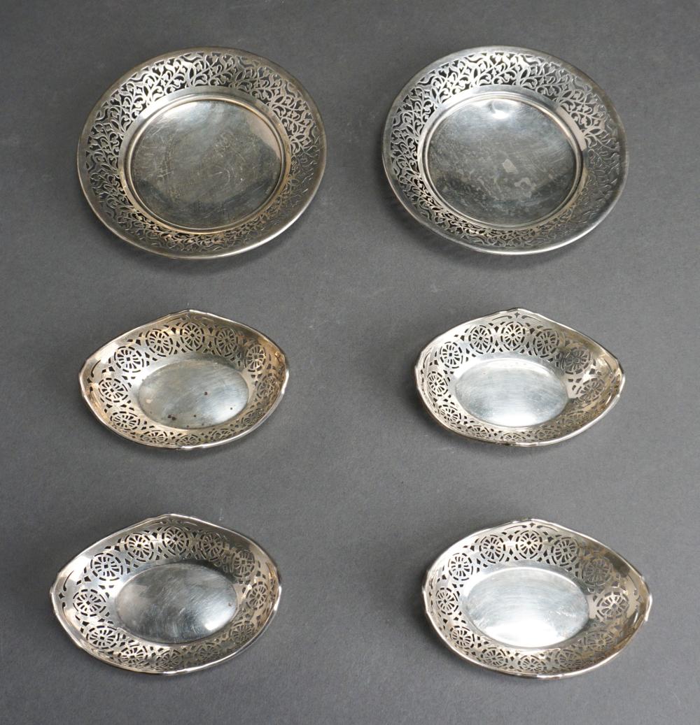 Appraisal: Pair of English Sterling Silver Footed Pierced Shallow Bowls and