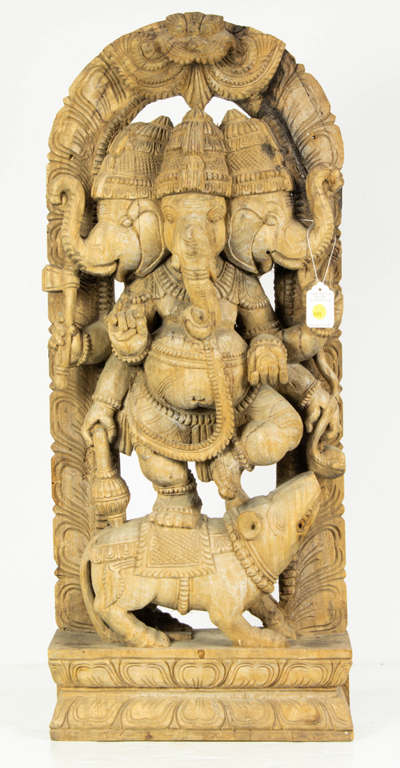 Appraisal: SOUTH ASIAN WOOD CARVING OF GANESH South Asian wood carving