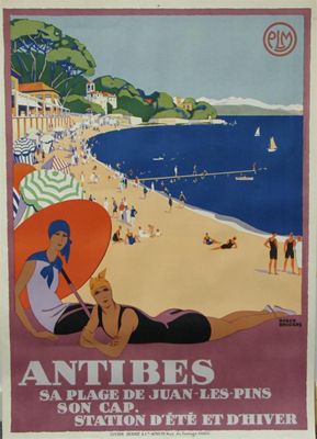 Appraisal: Antibes' a lithographic poster by Roger Broders printed by Lucien