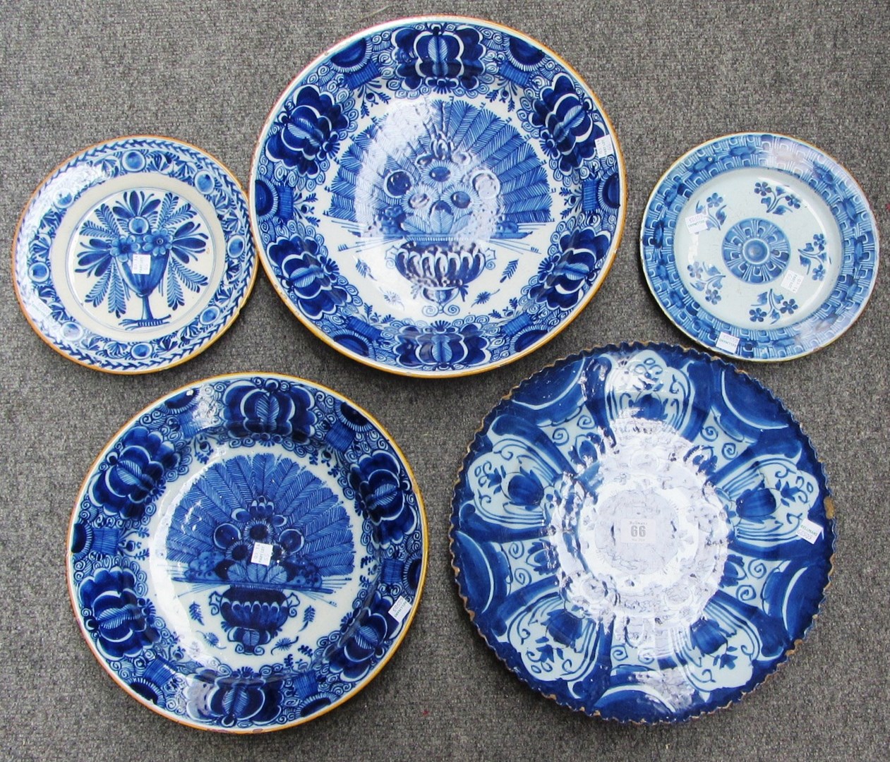 Appraisal: Two Dutch Delft blue and white dishes late th century