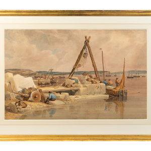 Appraisal: Unknown Artist Three Maritime Scenes Largest x inches Property from