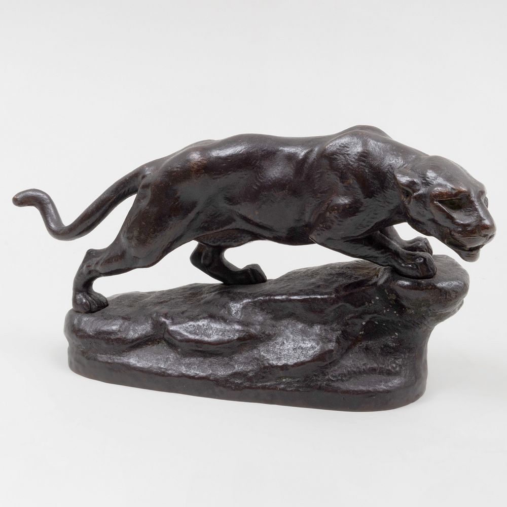 Appraisal: th Century School Panther Bronze indistinctly signed on base x