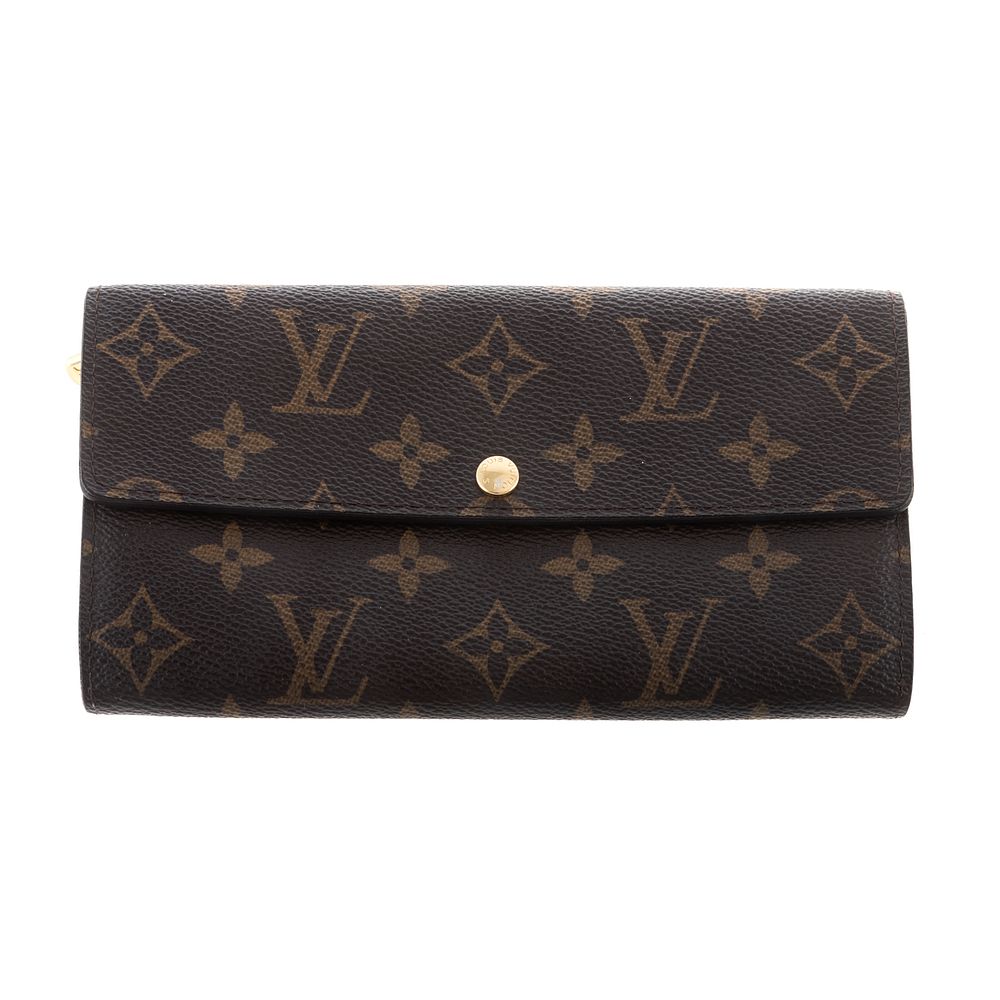 Appraisal: A Louis Vuitton Monogram Sarah Wallet A brown and tan