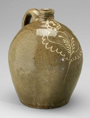 Appraisal: Decorated Edgefield jug ovoid with alkaline glaze wreath encircling quot