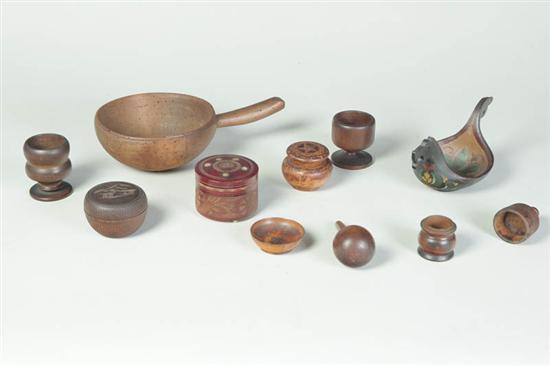 Appraisal: TEN PIECES OF WOODENWARE Mostly American nd half- th century