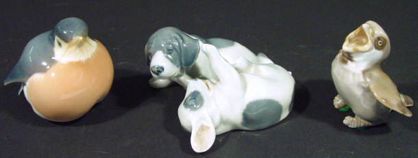 Appraisal: Royal Copenhagen china group of two pointer puppies a Copenhagen