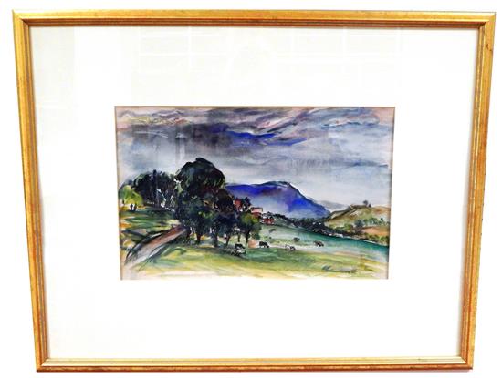 Appraisal: Marion Huse American - N E Pasture watercolor and ink