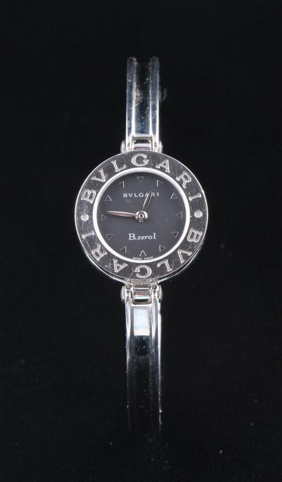 Appraisal: STAINLESS STEEL BULGARI B ZERO BANGLE BRACELET WRIST WATCH Signed