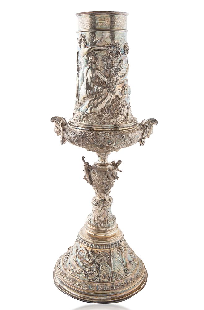 Appraisal: A EUROPEAN SILVER REPOUSSE VASE LIKELY DUTCH LATE TH-EARLY TH