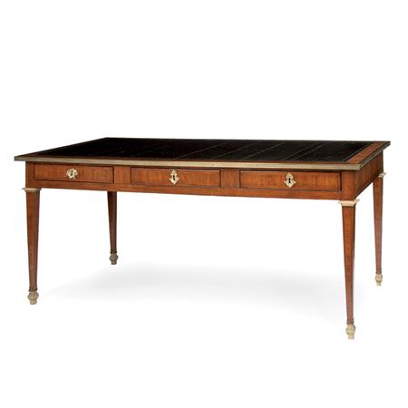 Appraisal: Louis XVI Gilt-Bronze Mounted Mahogany and Tulipwood Bureau Plat Estimate