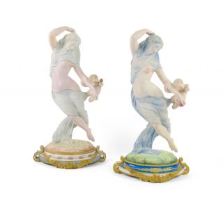 Appraisal: A PAIR OF CONTINENTAL BISQUE FIGURES th century Each depicting