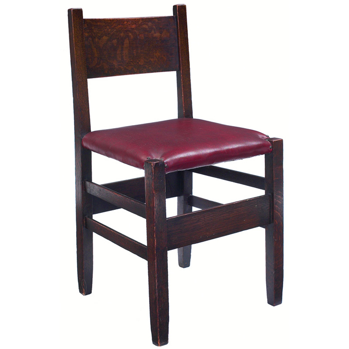 Appraisal: Gustav Stickley Chalet desk chair early form with single horizontal