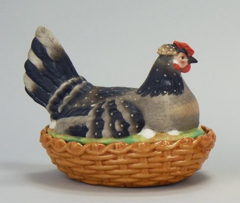 Appraisal: STAFFORDSHIRE HEN ON NEST Late th CenturyWith polychrome decoration and