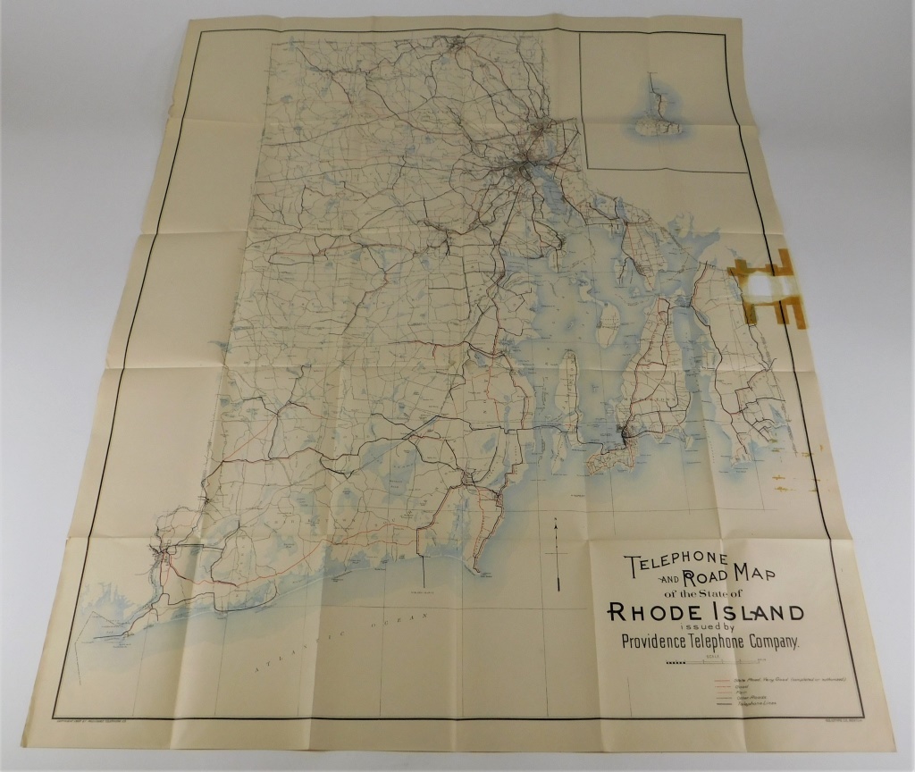 Appraisal: C RHODE ISLAND TELEPHONE ROAD MAP United States Circa Accompanied