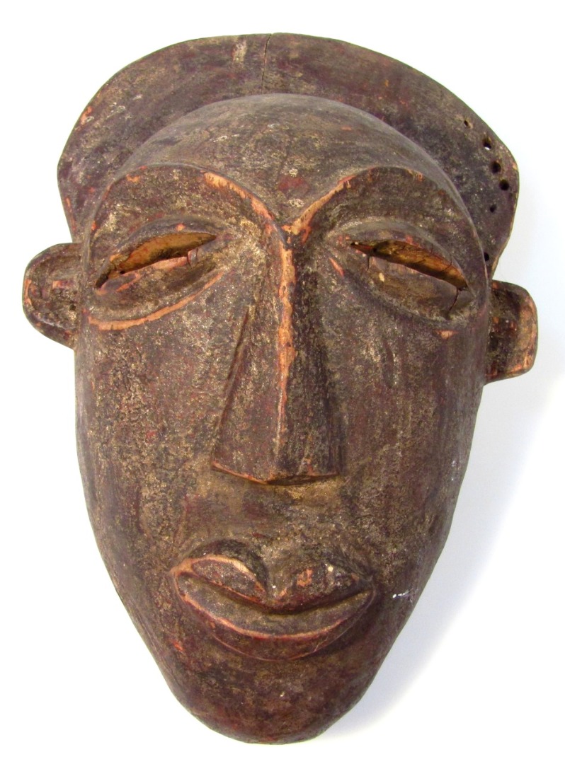 Appraisal: An early thC death mask with carved features in soft