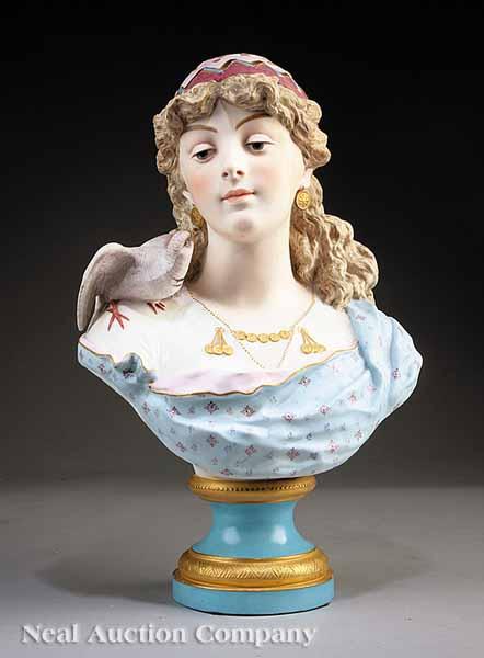 Appraisal: A Continental Bisque Porcelain Bust of the Gypsy Carmen late