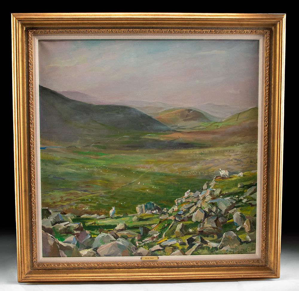 Appraisal: Framed William Draper Painting - Sheep Ireland s Originally Listed