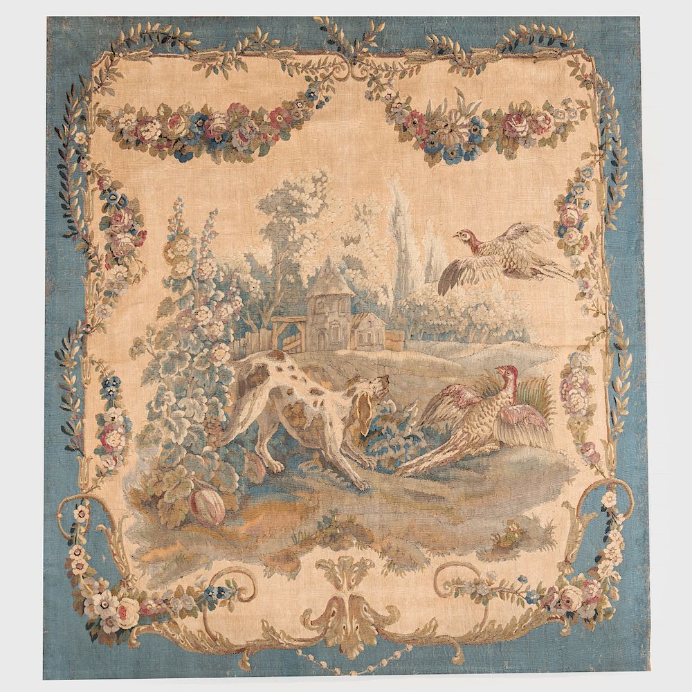 Appraisal: French Pastoral Tapestry possibly Aubusson French Pastoral Tapestry possibly Aubusson