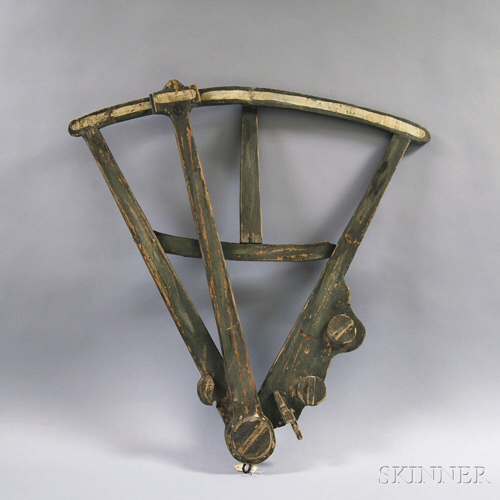 Appraisal: Painted Wood Sextant Trade Sign th th century ht wd