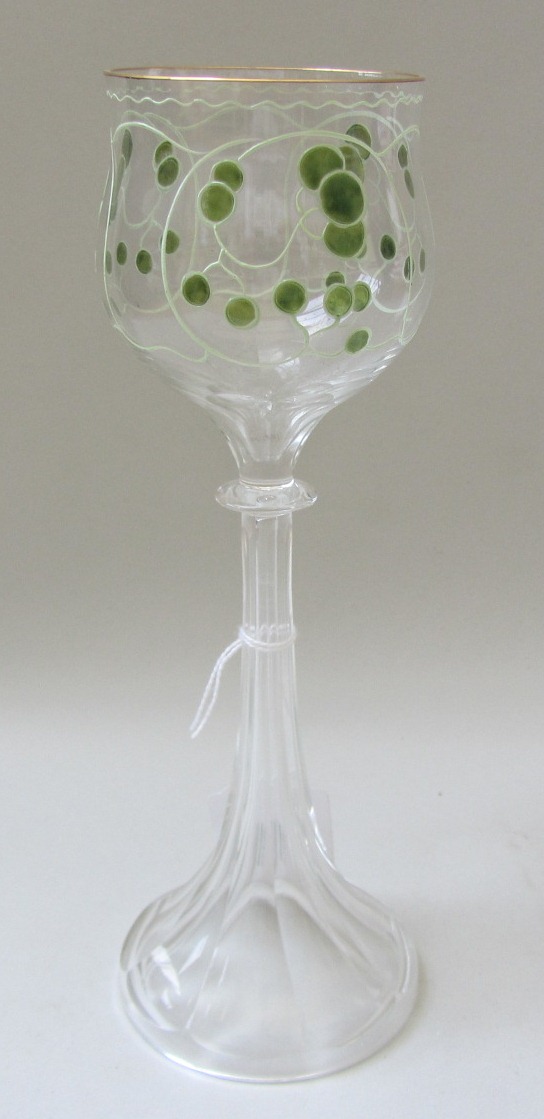 Appraisal: A Jugendstil hock glass possibly by Josephinenh tte circa the