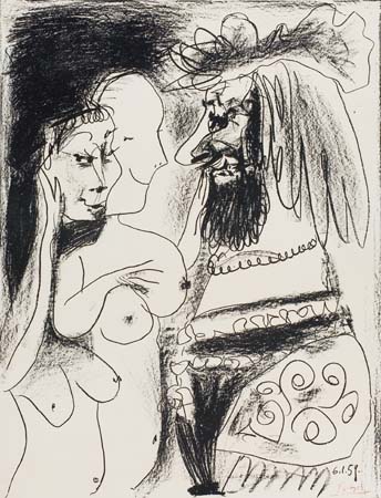 Appraisal: PABLO PICASSO Le Vieux Roi Lithograph x mm x inches