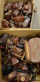 Appraisal: Two large boxes of camera cases Contaflex Retina Contax Balba