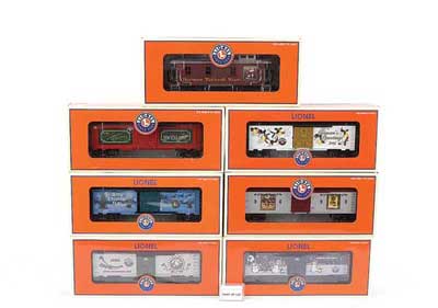 Appraisal: Lionel O Gauge Freight Cars Norma Rockwell and Seasonal consisting