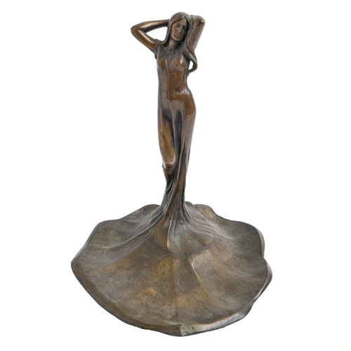 Appraisal: A bronze statuette of a nymph in Art Nouveau style