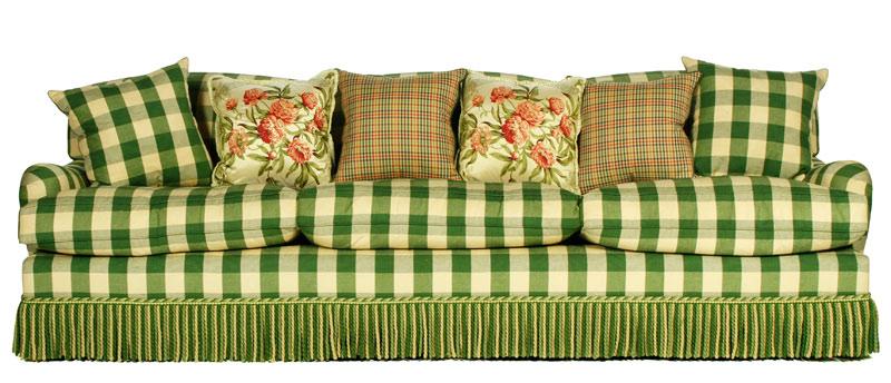 Appraisal: - George Smith Upholstered Sofa George Smith Standard Arm sofa