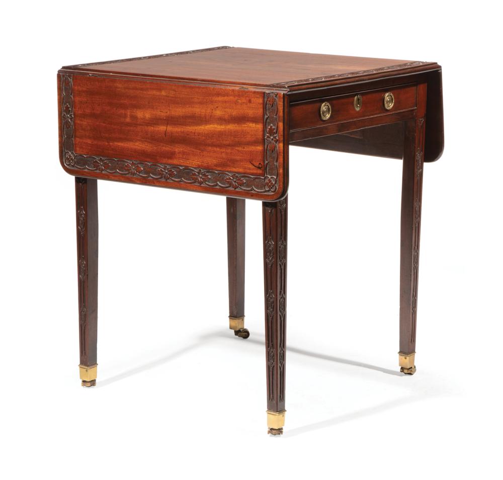 Appraisal: George III Mahogany Pembroke Table late th c drop-leaf top