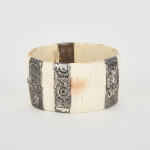 Appraisal: An Indian Ivory Bracelet Early th Century Condition repaired crack