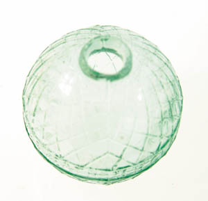 Appraisal: LIGHT GREEN PERTH GLASS TARGET BALL Basketweave pattern with N